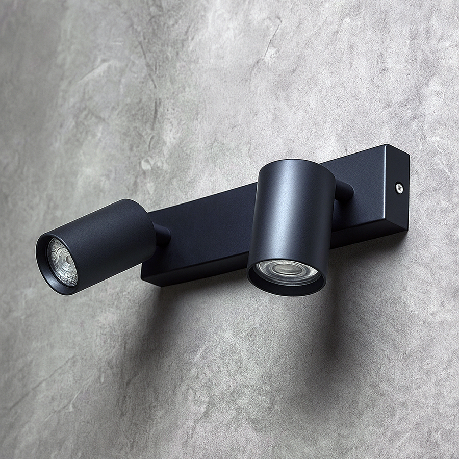 RENDL DUDE II prisadená čierna 230V LED GU10 2x9W