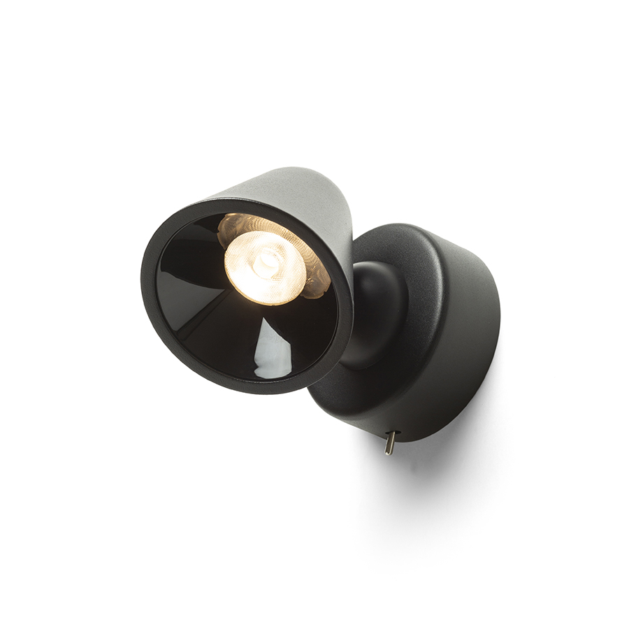 RENDL STIG nástenná čierna 230V LED 5.6W 34° 3000K