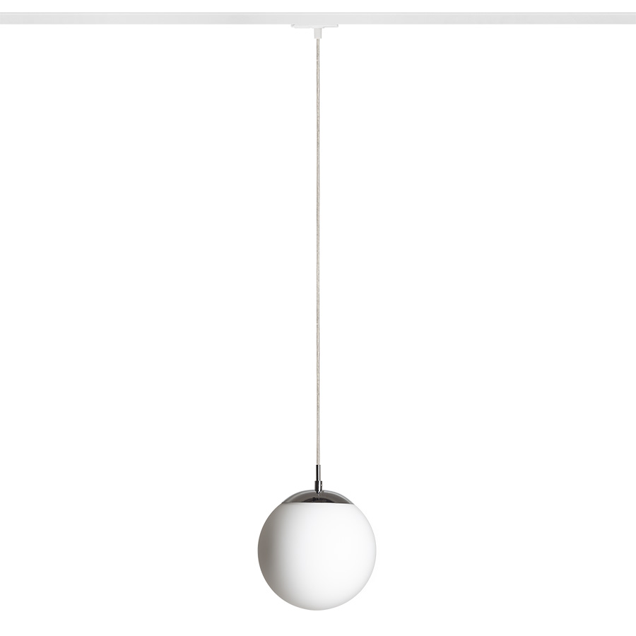 RENDL R13964 LUNA Jednookruhový lištový systém, 1F závesné opálové sklo/chróm
