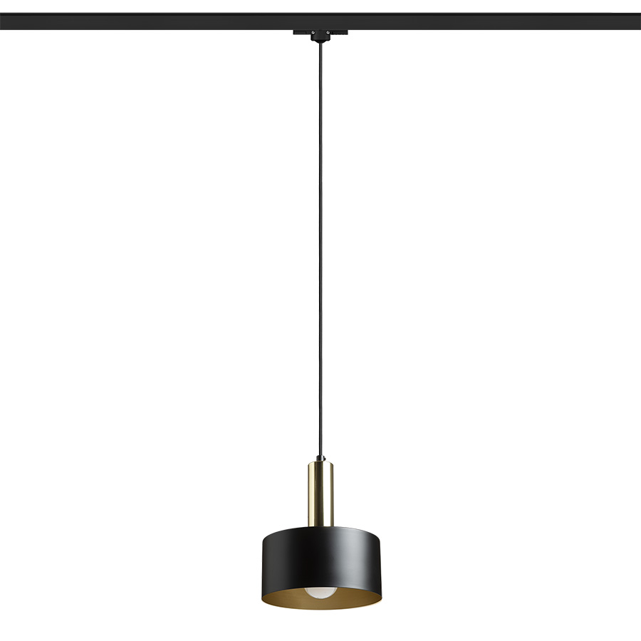 RENDL GIULIA 20 na trojokruh. lištu čierna/zlatohnedá mosadz 230V LED E27 15W