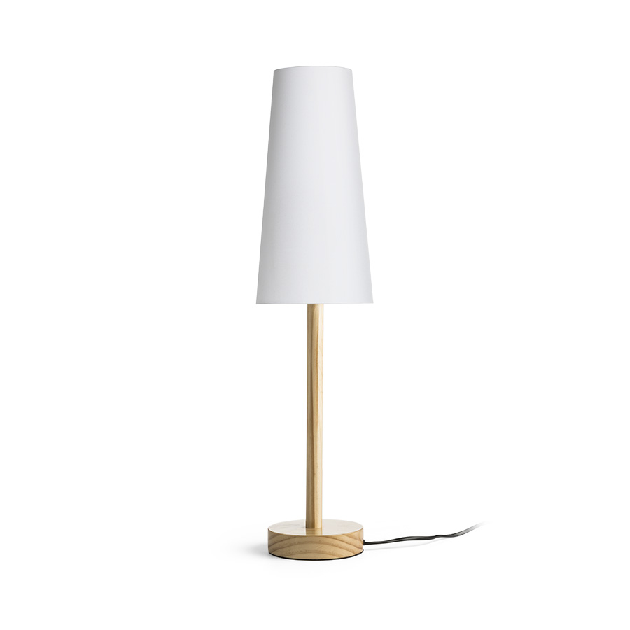 RENDL R14034 MAUI/CONNY stolná lampa, dekoratívne Polycotton biela/drevo