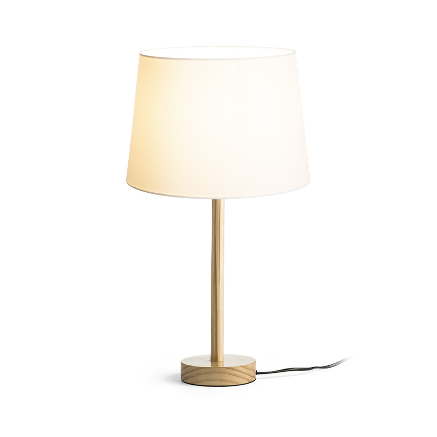 RENDL MAUI/AMBITUS 30 stolná Polycotton biela/drevo 230V LED E27 15W