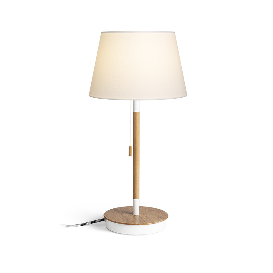 RENDL KEITH/ALVIS 24 stolná s USB biela buk 230V LED E27 11W