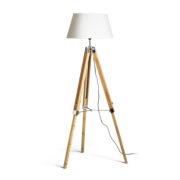 RENDL R14044 ALVIS/AMBITUS stojanová lampa, dekoratívne biela bambus/chróm