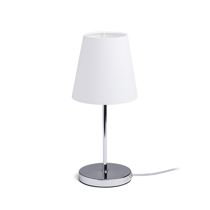 RENDL R14047 NYC/CONNY stolná lampa, dekoratívne Polycotton biela/chróm