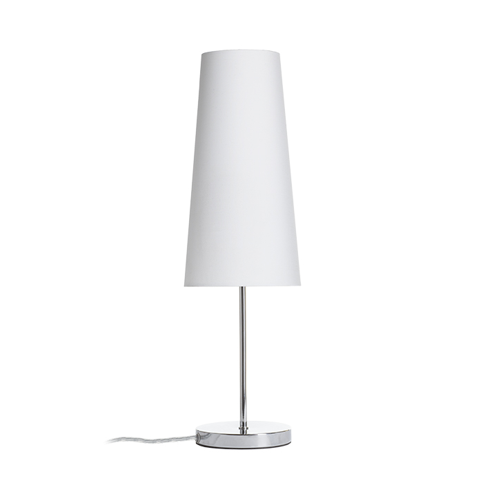 RENDL R14049 NYC/CONNY stolná lampa, dekoratívne Polycotton biela/chróm