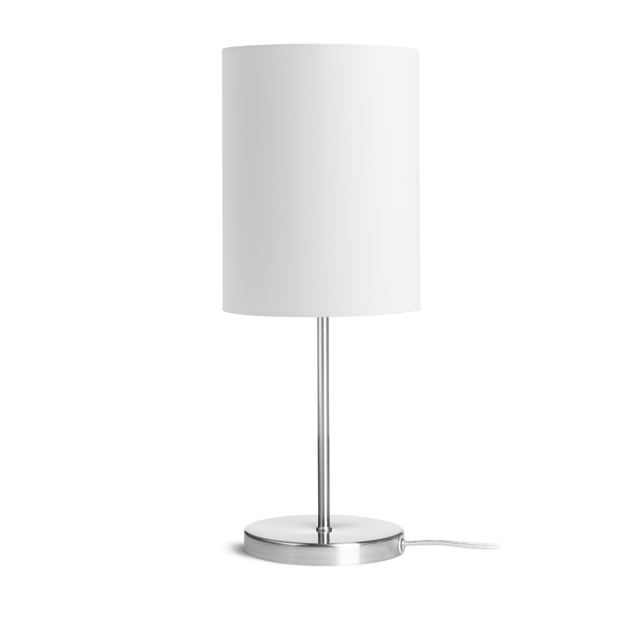RENDL R14056 NYC/RON stolná lampa, dekoratívne Polycotton biela/nikel
