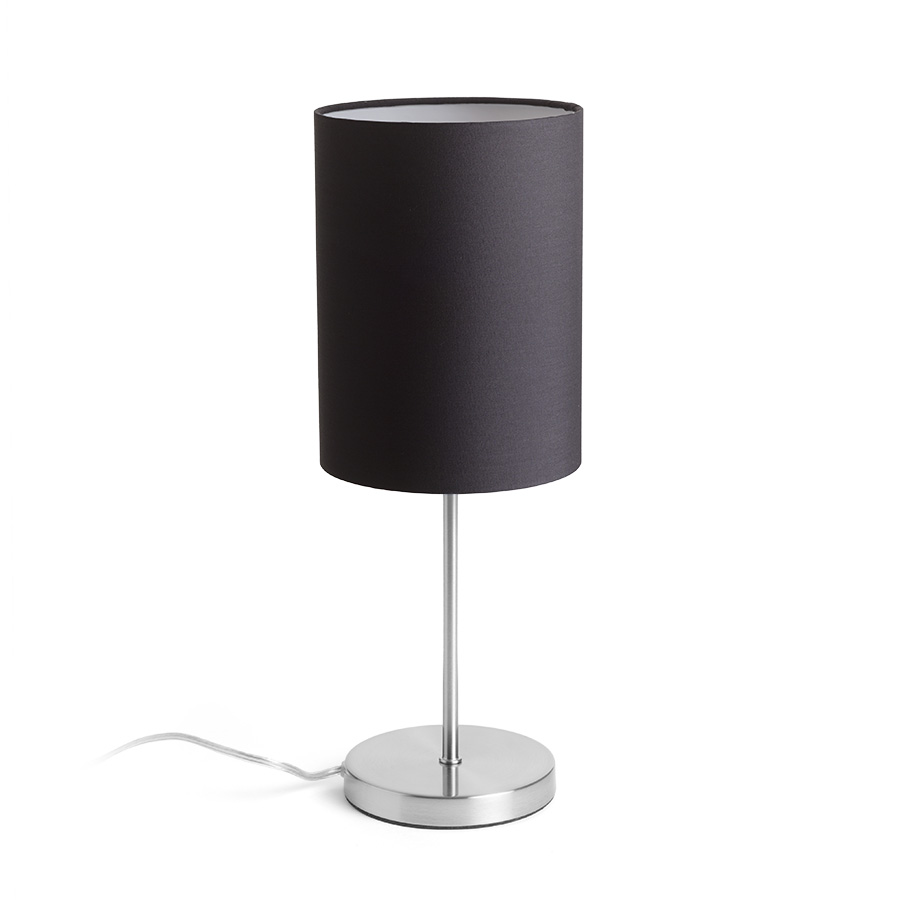 RENDL R14062 NYC/RON stolná lampa, dekoratívne Pollycotton čierna/nikel