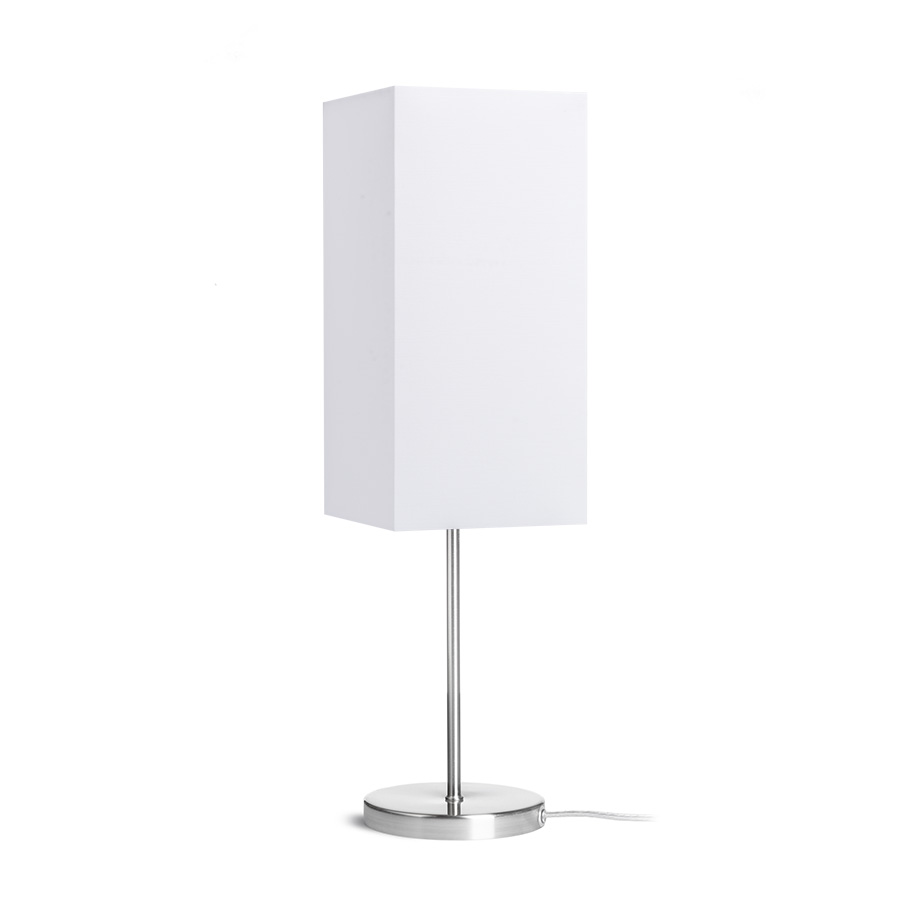 RENDL R14064 NYC/TEMPO stolná lampa, dekoratívne Polycotton biela/nikel