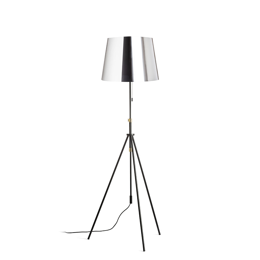 RENDL R14065 LUTON/ILUSION stojanová lampa, dekoratívne chrómová fólia/čierna/kov