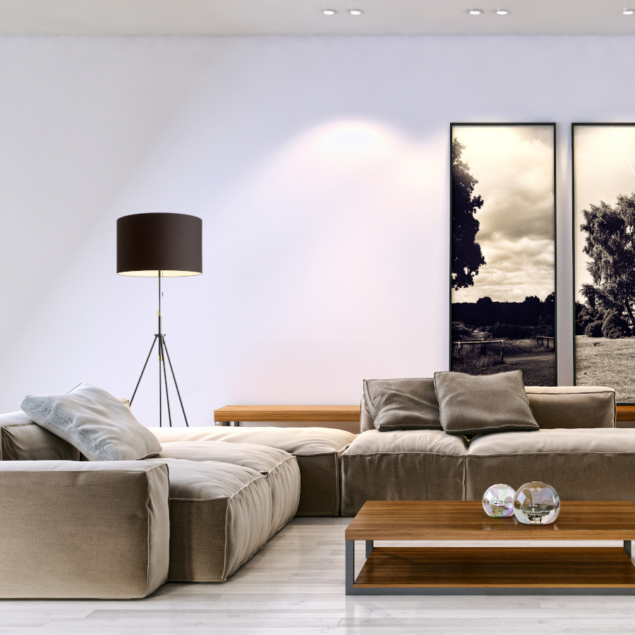 RENDL LUTON/RON 55 stojanová Pollycotton čierna/čierna/kov 230V LED E27 15W