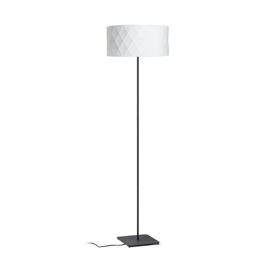RENDL R14071 CORTINA/JAKARANDA stojanová lampa, dekoratívne biela/čierna textil/kov