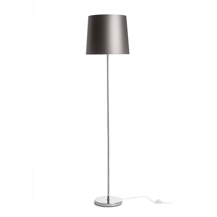 RENDL R14077 NYC/CONNY stojanová lampa, dekoratívne Monaco holubia sivá/strieborné PVC/chróm