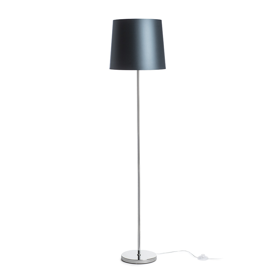 RENDL R14078 NYC/CONNY stojanová lampa, dekoratívne Monaco petrolejová/strieborné PVC/chróm