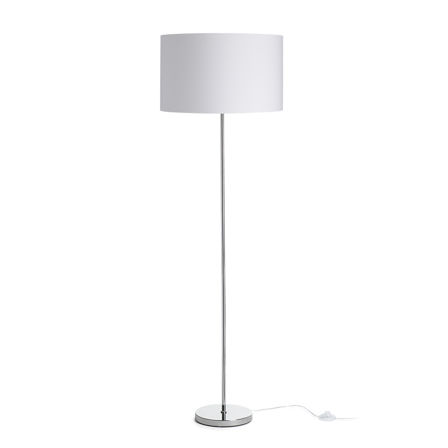 RENDL R14079 NYC/RON stojanová lampa, dekoratívne Polycotton biela/chróm