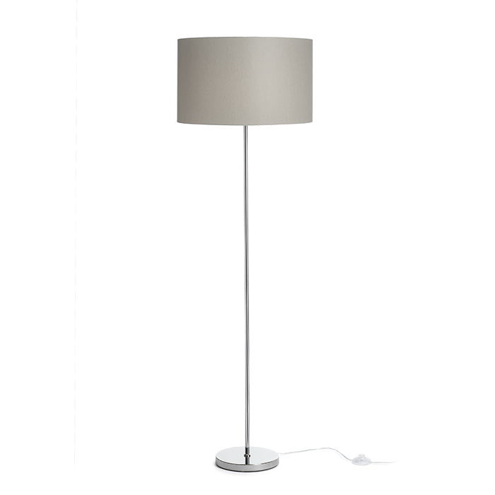 RENDL R14081 NYC/RON stojanová lampa, dekoratívne Chintz svetlosivá/chróm