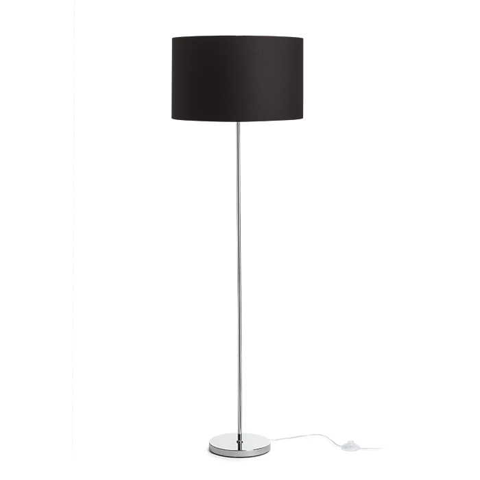 RENDL R14084 NYC/RON stojanová lampa, dekoratívne Pollycotton čierna/chróm