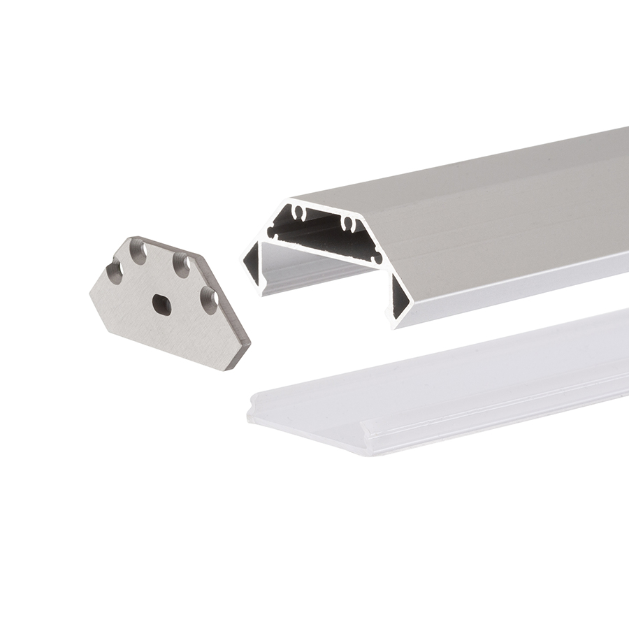 RENDL LED PROFILE J prisadený 1m eloxovaný hliník/matný akrylát