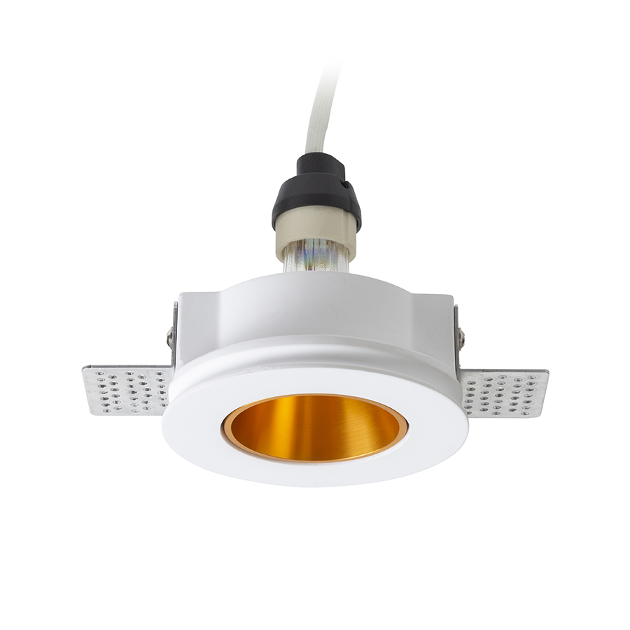 RENDL DAYTONA pevná sadrová/česaná mosadz 230V LED GU10 8W