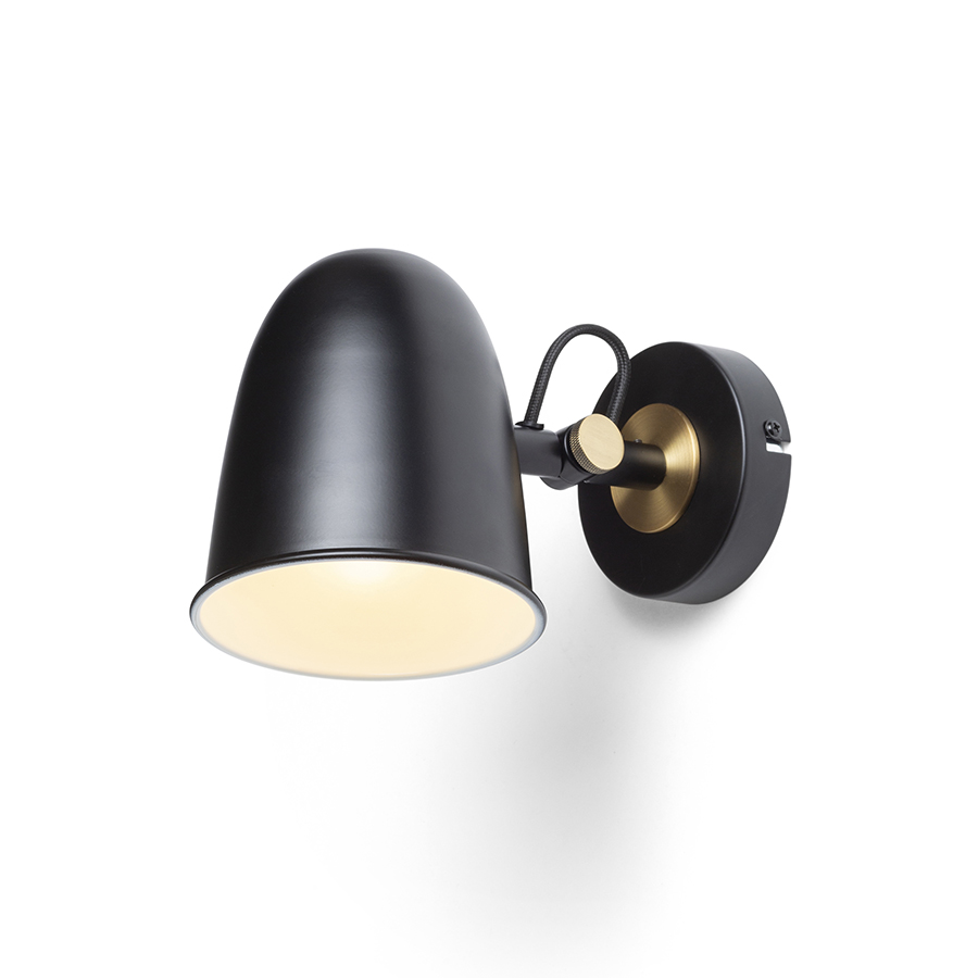 RENDL DANNY nástenná čierna mosadz 230V LED E14 5W