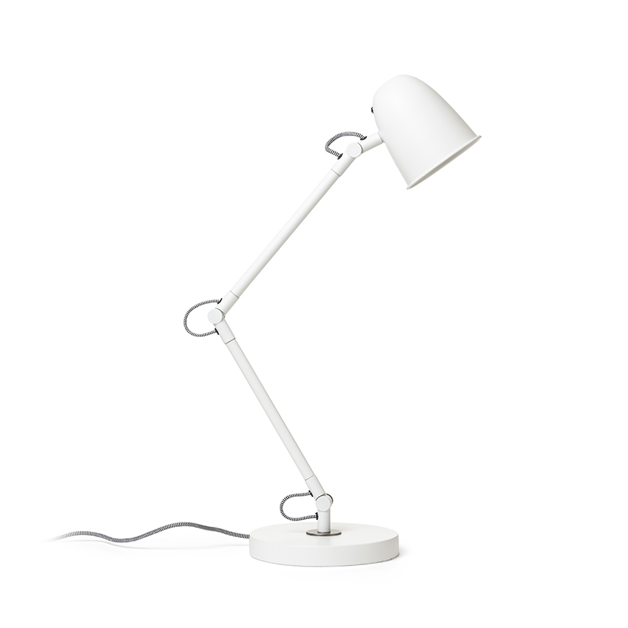 RENDL R14187 DANNY stolná lampa, pracovné biela matný nikel