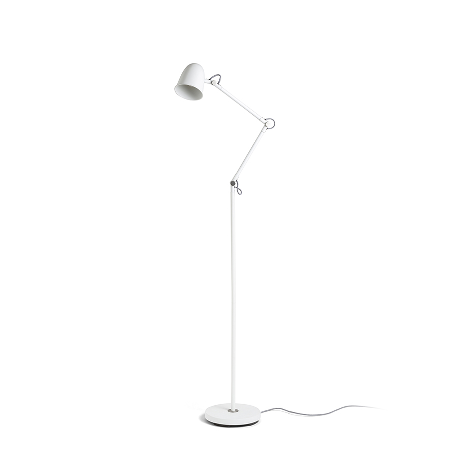 RENDL R14189 DANNY stojanová lampa, na čítanie biela matný nikel