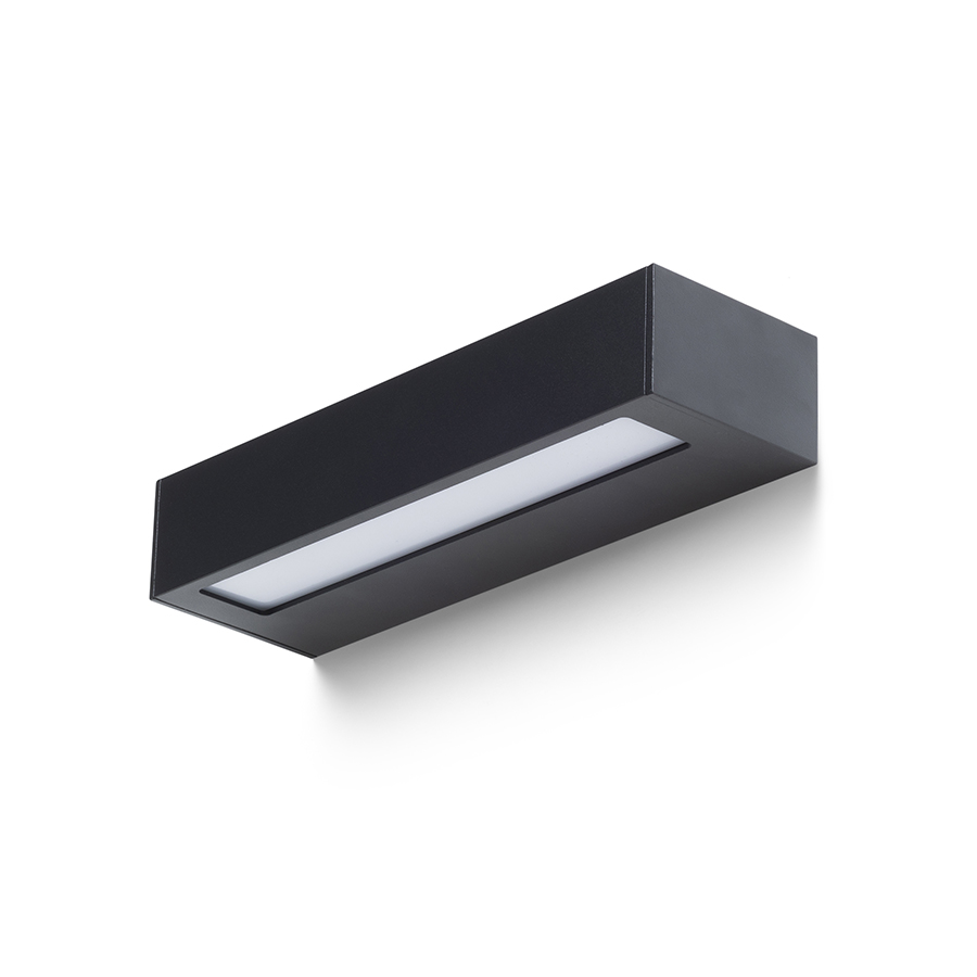 RENDL ASTER 25 nástenná čierna mliečny akrylát 230V LED 2x6W IP65 3000K