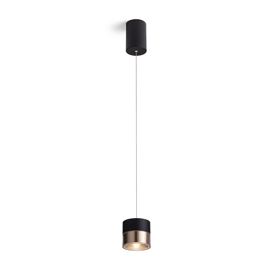 RENDL R14219 JUNIPER LED závesné svietidlo, polohovacie čierna/zlatá
