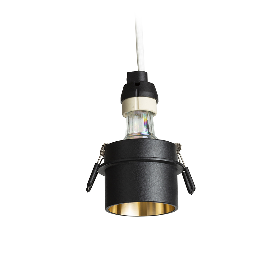 RENDL ORTA zápustná čierna/zlatá 230V LED GU10 9W