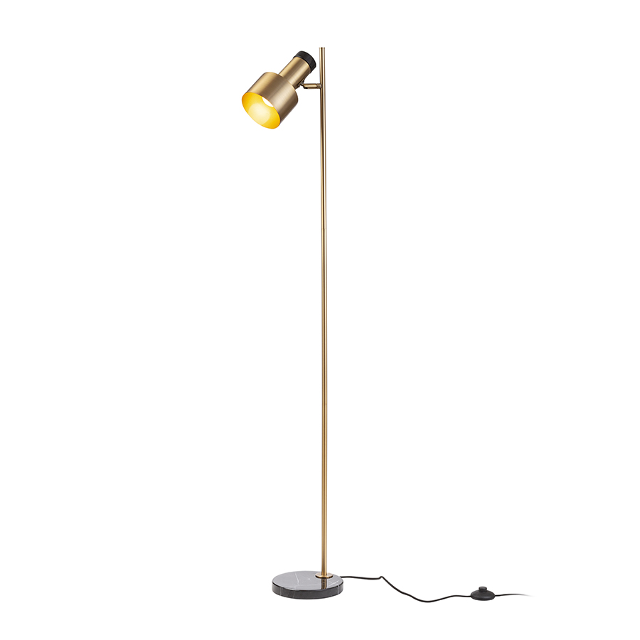 RENDL R14262 DIVINA stojanová lampa, na čítanie mosadz/dekor čierny mramor