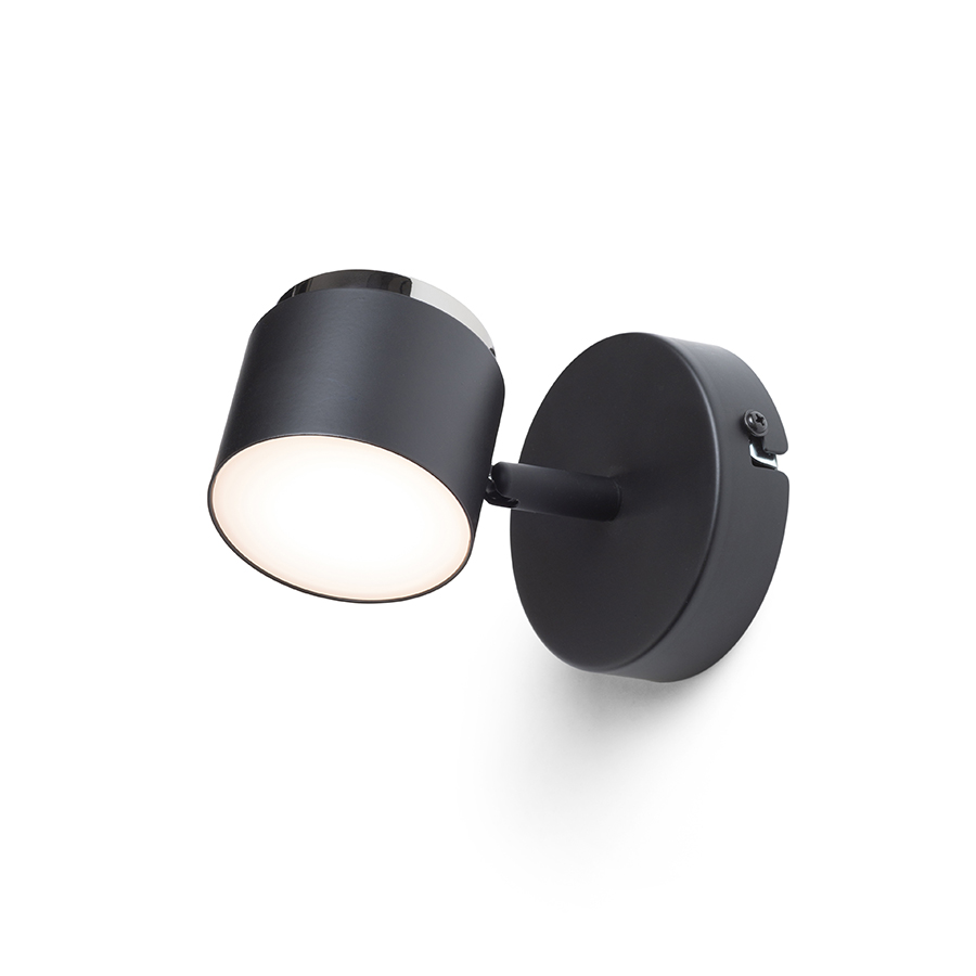 RENDL R14273 NOVA LED bodové svetlo, nakláňacie čierna chróm/mliečny akrylát