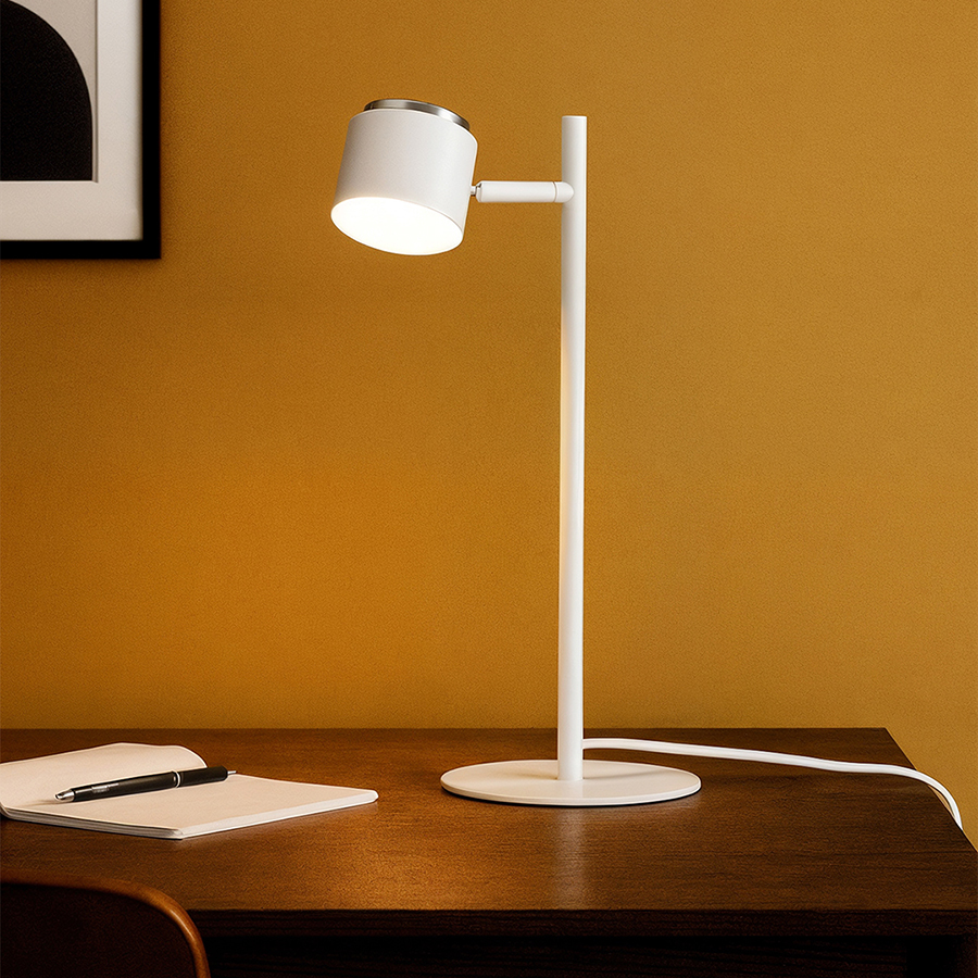 RENDL NOVA stolná biela chróm/mliečny akrylát 230V LED 4.2W 3000K