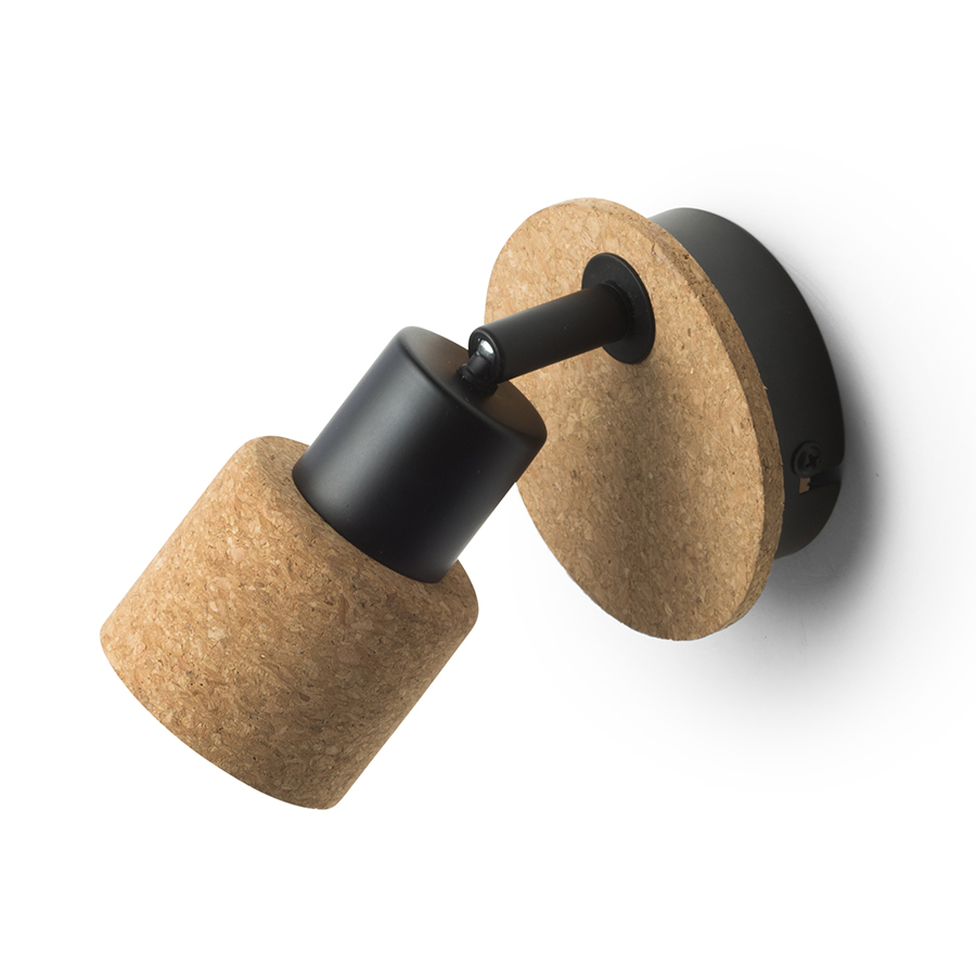 RENDL ASTRA nástenná korok/čierna 230V LED GU10 4.5W