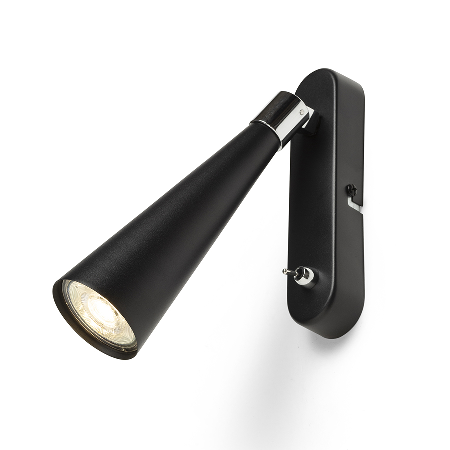 RENDL ALEXIS nástenná čierna chróm 230V LED GU10 5W