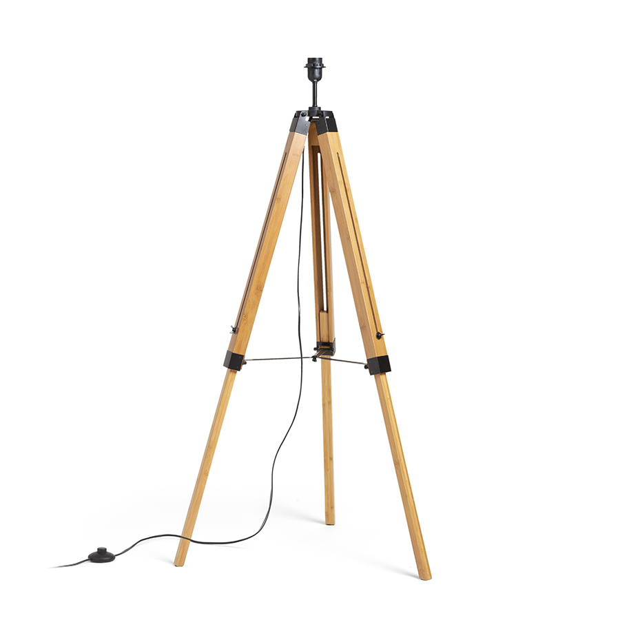 RENDL ALVIS stojanový podstavec bambus/čierna 230V LED E27 15W