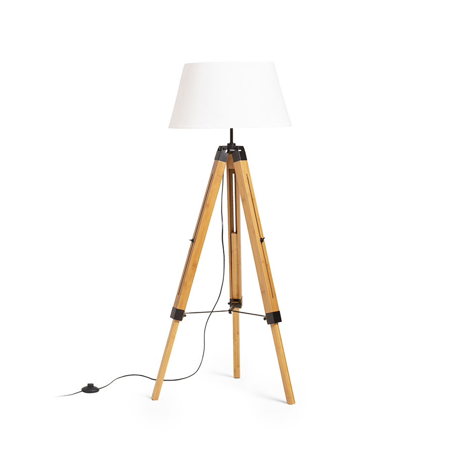 RENDL ALVIS/AMBITUS 46 stojanová biela bambus/čierna 230V LED E27 15W