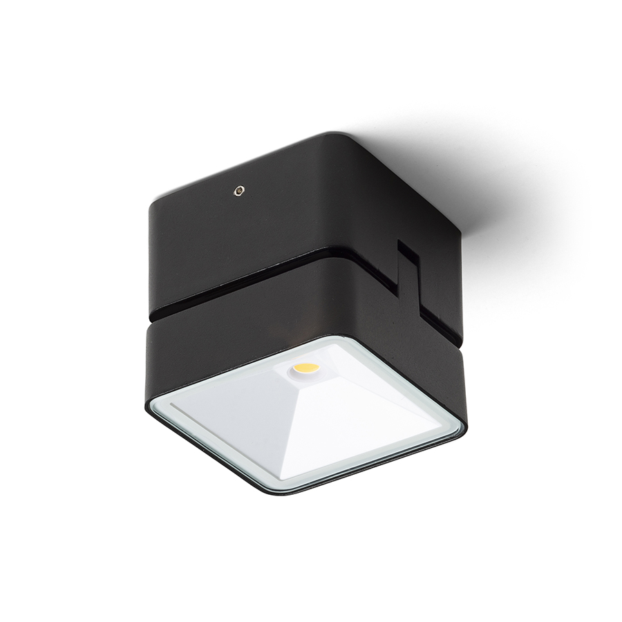 RENDL FLAVIO SQ prisadená čierna 230V LED 6W 110° IP54 3000K