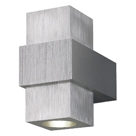 RENDL Outlet AIDAN II wandlamp geborsteld aluminium 230V/350mA LED 2x1W 20° 3000K 151362 1