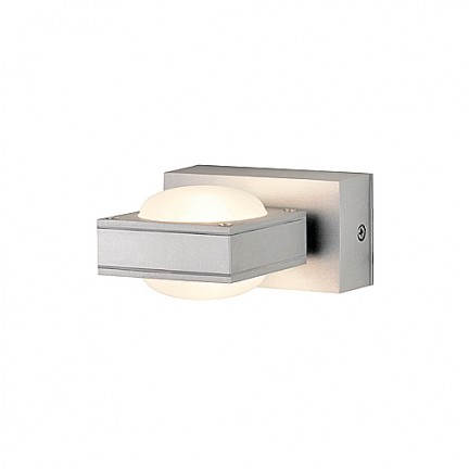 RENDL Outlet BULFLAT II wall silver grey satinated glass 230V/12V G4 20W IP44 229684 1
