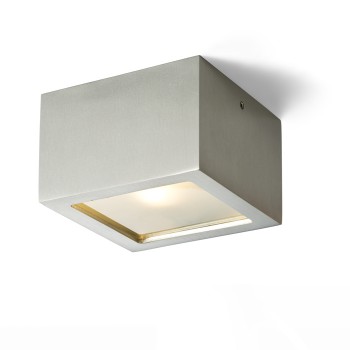 RENDL pinta-asennettu valaisin DEZA neliö alumiini/satiinilasi 230V G9 25W IP54 R10166 2