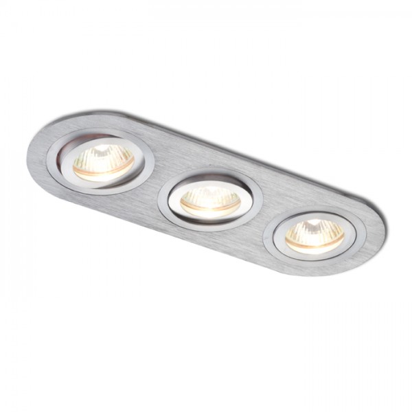 RENDL Outlet lampade BIZZ III reclinabile alluminio pettinato 12V GU5,3 3x50W R10210 1