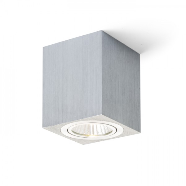 RENDL overflademonteret lampe MAYO SQ loft retningsindstillelig børstet aluminium 230V/700mA LED 9W 36° 2700K R10325 1