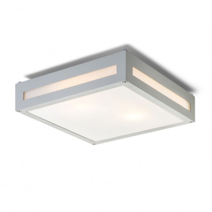 RENDL outdoor lamp PLAKA ceiling silver grey 230V E27 2x26W IP54 R10360 1