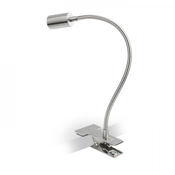 RENDL spotlicht VERSA op knijper Mat Nikkel 230V LED 3W 40° 3000K R10579 1