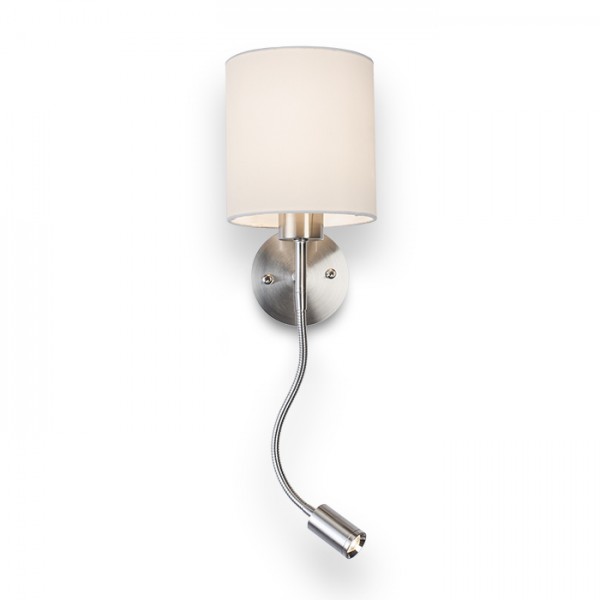 RENDL wandlamp VERSA wandlamp met lampenkap wit Mat Nikkel 230V E27 LED 42+3W 40° 3000K R10580 1