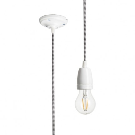 RENDL lámpabúra FABIO függesztő készlet fekete/fehér porcelán 230V E27 42W R10617 1