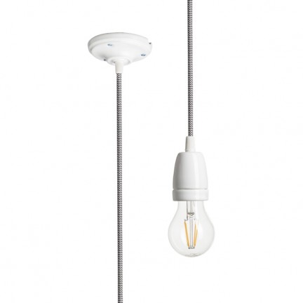 RENDL varjostimet, lisätarvikkeet, jalustat, ripustussetit FABIO riippuvalaisinsetti musta/valkoinen posliini 230V LED E27 15W R10617 1