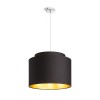 RENDL shades, shade bases, pendent sets DOUBLE 40/30 shade Polycotton black/golden foil max. 23W R11461 2