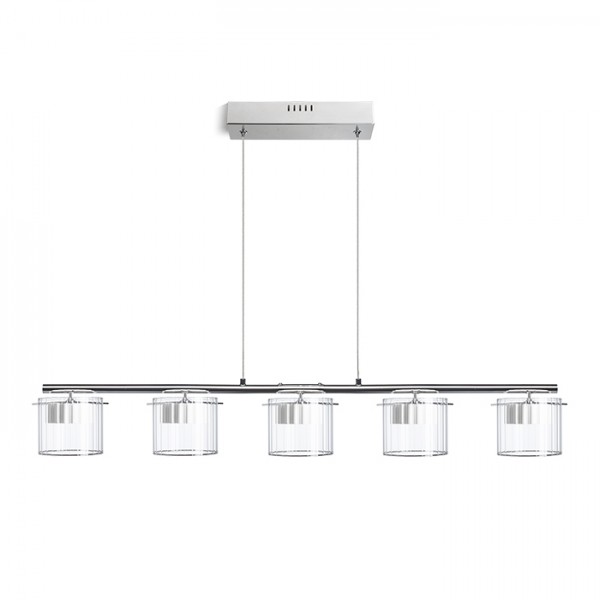 RENDL lámpara colgante ESTRA V colgante blanco vidrio transparente 230V LED 5x5W 3000K R11678 1