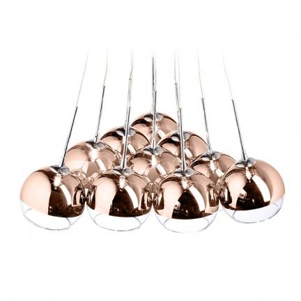RENDL pendant ASTRAL pendant copper-tinted glass/clear glass 230V/12V G4 10x20W R11706 1